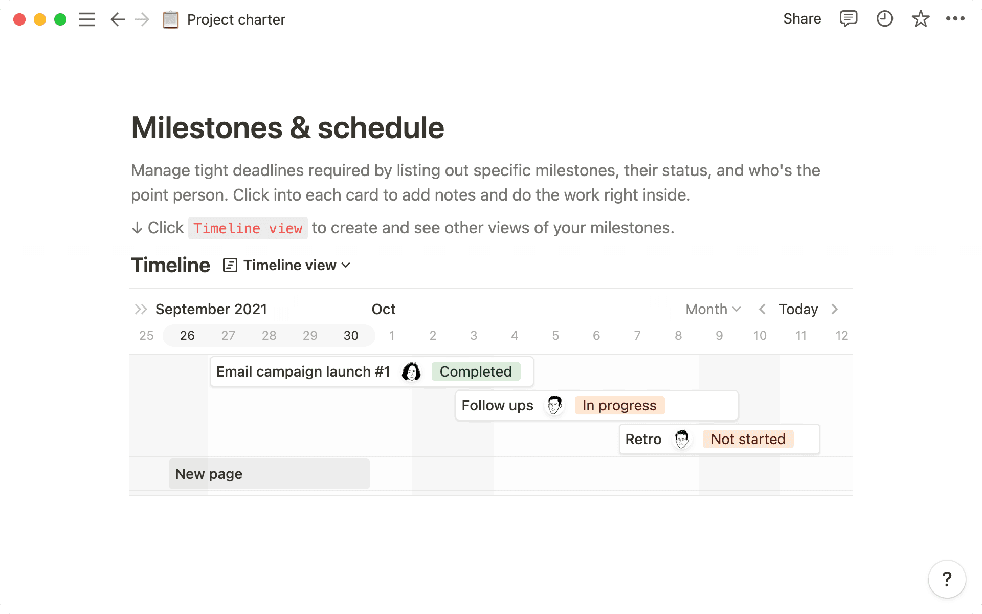 Plan your tasks (and who’s owning them) in one place.