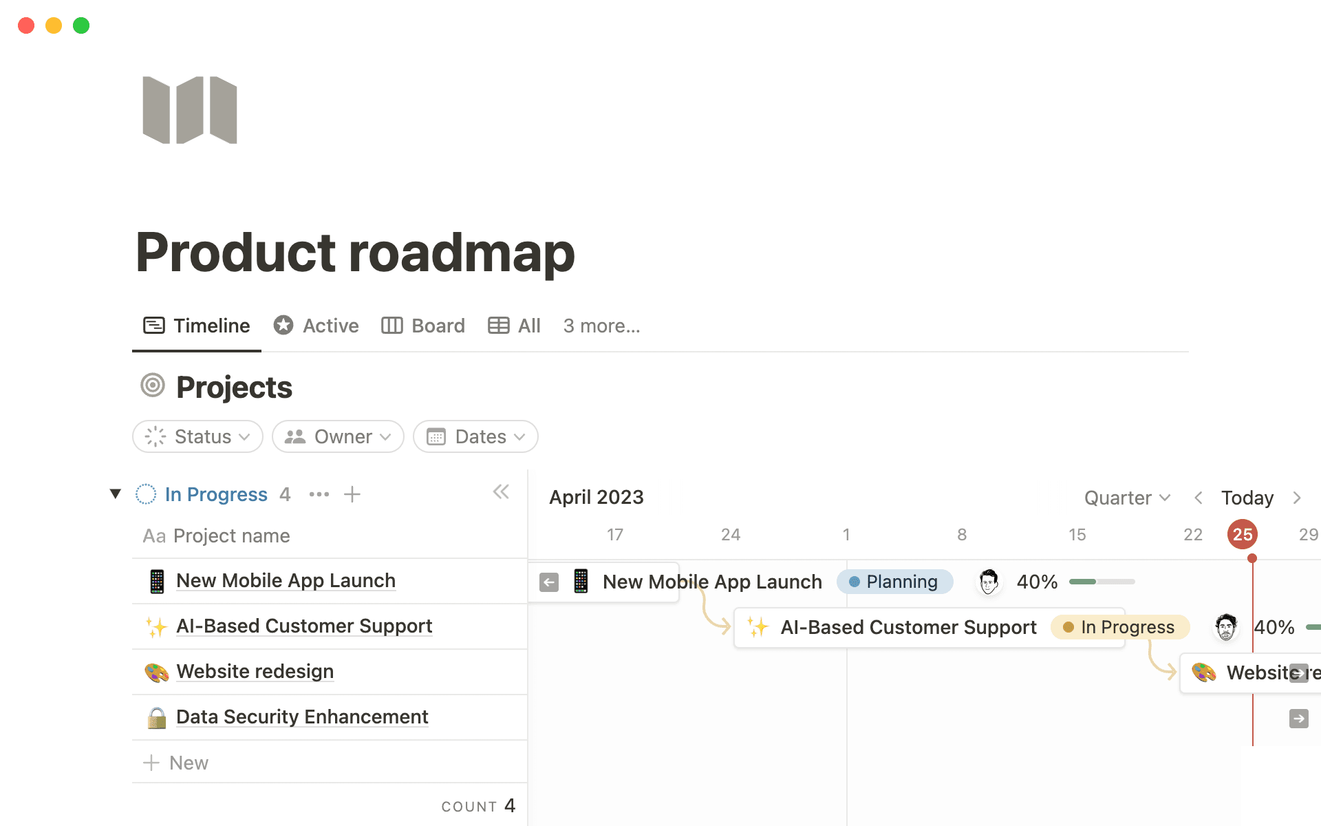 With Notion’s connected workspace, get your projects to the finish line faster and with less context switching.