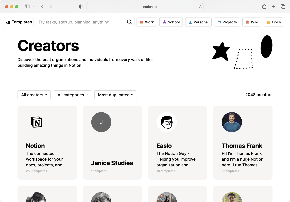 Many creators